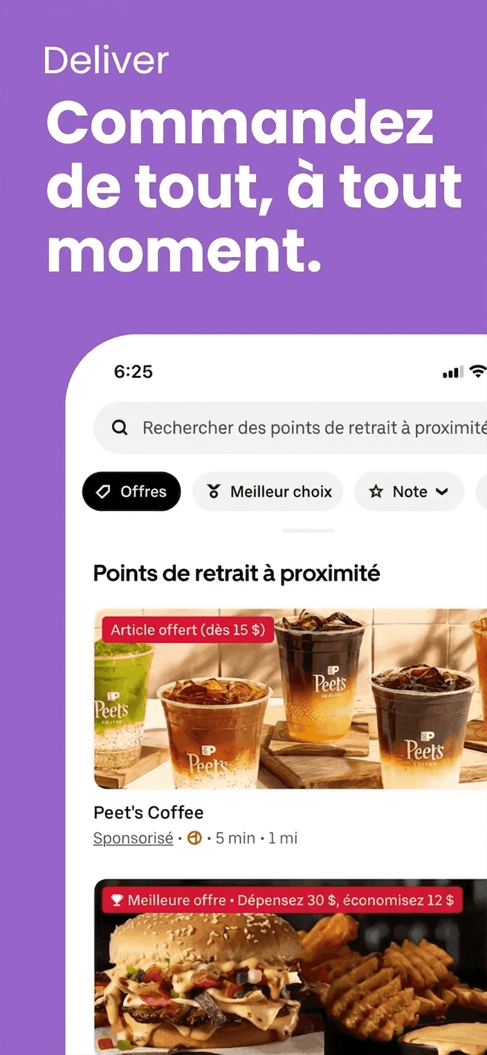 App screenshot translated into French