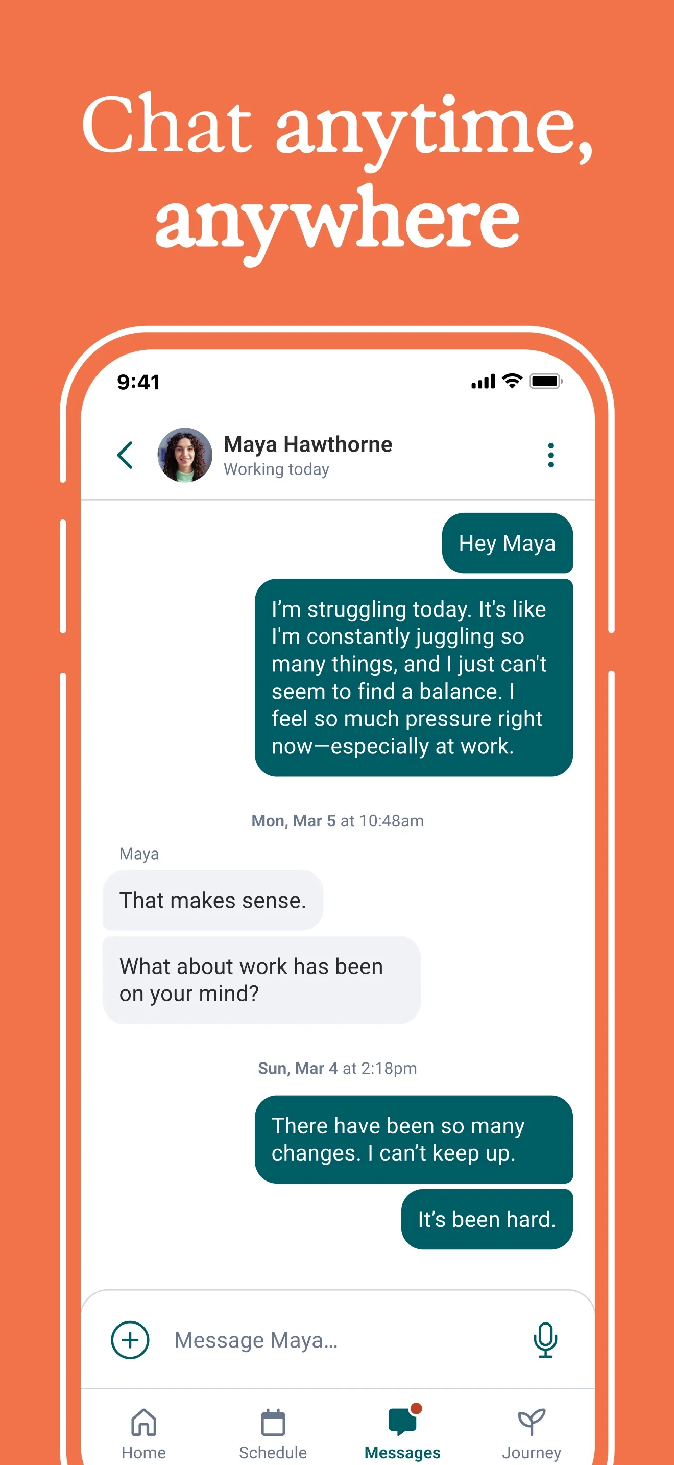 Talkspace screenshot 3: Chat anytime, anywhere